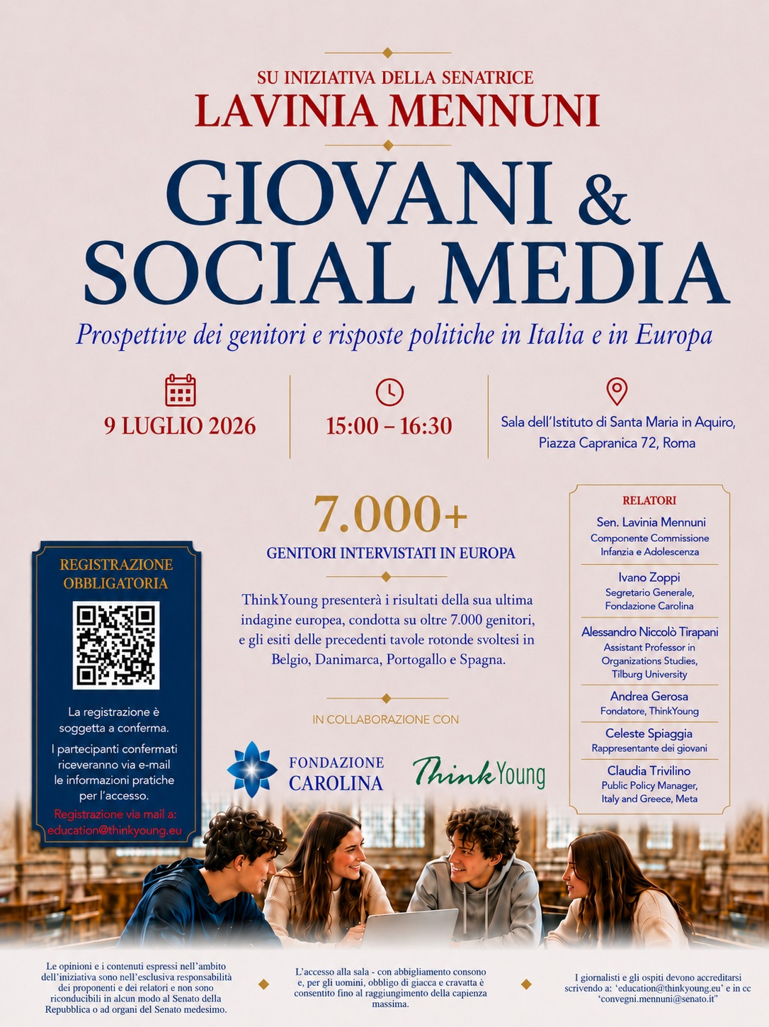 Tavola rotonda sui Giovani e Social Media in Italia e in Europa